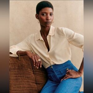 Sezane Vito Shirt Rosy Beige - Size 6